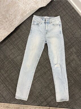pistola Light Wash High-Rise Skinny Jeans with Knee Distress